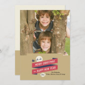 Joyous Holiday Foto Card Feiertagskarte (Vorne/Hinten)