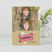 Joyous Holiday Foto Card Feiertagskarte (Stehend Vorderseite)