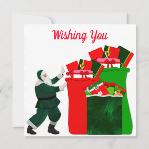 Joyous Holiday Santa Season Card Feiertagskarte