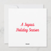 Joyous Holiday Season Card Feiertagskarte (Rückseite)
