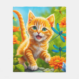 Joyous Kitten Fleecedecke