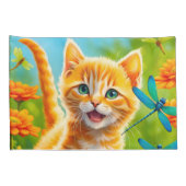 Joyous Kitten Kissenbezug (Rückseite-Rechts)