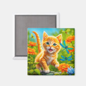 Joyous Kitten Magnet (Vorderseite/Rückseite)