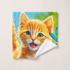 Joyous Kitten Waschlappen