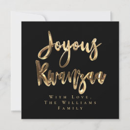 Joyous Kwanzaa Elegantes Black and Gold Look Scrip Feiertagskarte
