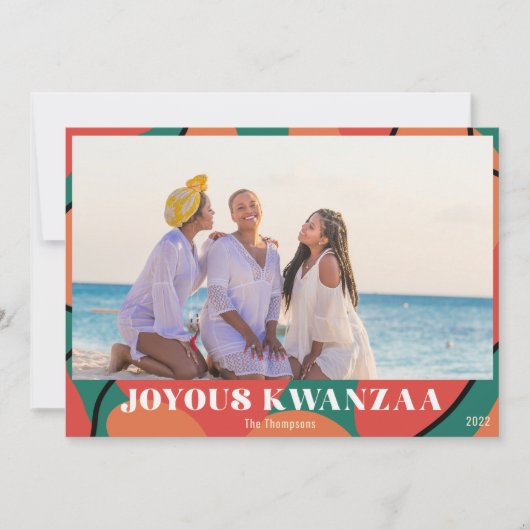 Joyous Kwanzaa Foto Holiday Design Feiertagskarte (Vorderseite)