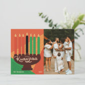 Joyous Kwanzaa Foto Holiday Design Feiertagskarte (Stehend Vorderseite)