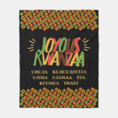 Joyous Kwanzaa mit Nguzo Saba Fleecedecke (Vorderseite)