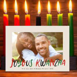 Joyous Kwanzaa Modern Letters Type Foto Feiertagskarte