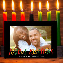 Joyous Kwanzaa Modern Letters Type Foto Feiertagskarte