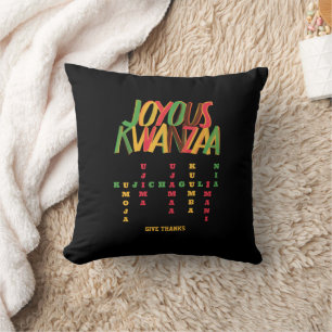 Joyous KWANZAA Principles Crossword Kissen
