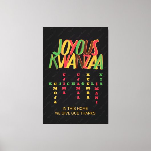 Joyous KWANZAA Principles Crossword Leinwanddruck (Vorderseite)