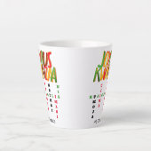 Joyous KWANZAA Principles Crossword Milchtasse (Vorderseite)