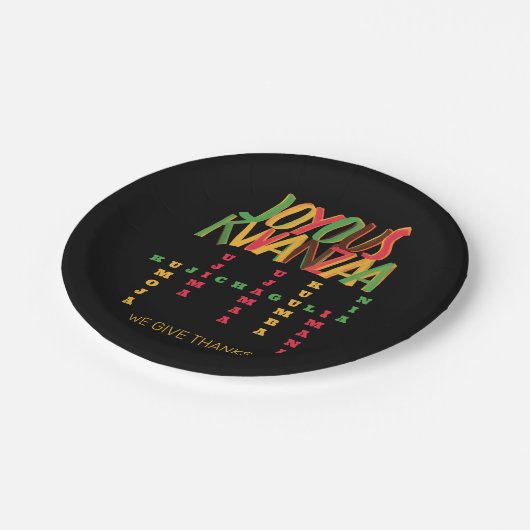 Joyous KWANZAA Principles Crossword Pappteller (Schrägansicht)