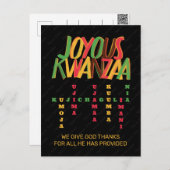 Joyous KWANZAA Principles Crossword Postkarte (Vorne/Hinten)