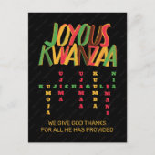 Joyous KWANZAA Principles Crossword Postkarte (Vorderseite)