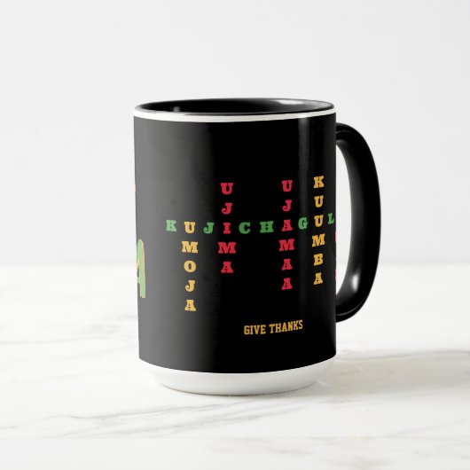Joyous KWANZAA Principles Crossword Tasse (VorderseiteRechts)