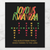 Joyous KWANZAA Principles Crossword Weinetikett (Einzelnes Label)