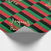 Joyous Kwanzaa RBG UNIA Afro-American Flag Wrappin Geschenkpapier (Ecke)