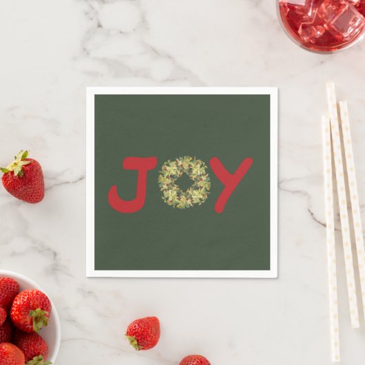 Joyous Light Hearted Wreath Christmas Napkin Serviette (Beispiel)
