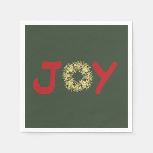 Joyous Light Hearted Wreath Christmas Napkin Serviette (Vorderseite)