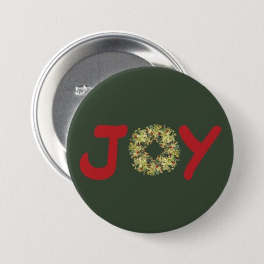 Joyous Light Hearted Wreath Weihnachts-Button Button (Vorne & Hinten)