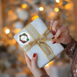 Joyous Moments Floral holiday Wreath Sticker