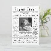 Joyous Newborn Times Birth Ankündigung (Stehend Vorderseite)