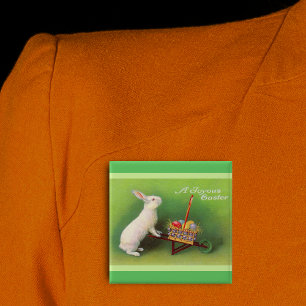 Joyous Oaster Rabbit Basket Eggs Button