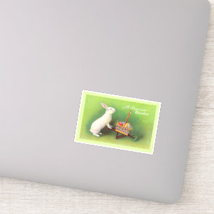 Joyous Oaster White Rabbit Wheelbarrow farbiges Ei Aufkleber