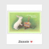 Joyous Oaster White Rabbit Wheelbarrow farbiges Ei Aufkleber (Blatt)