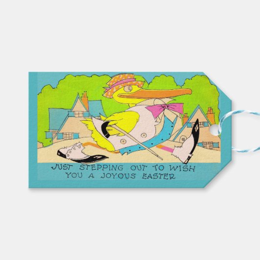 Joyous Osterente Geschenkanhänger (Vorderseite (Horizontal))