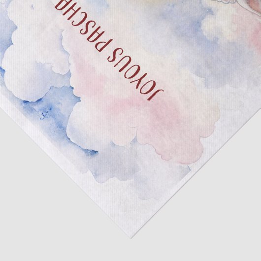 Joyous Pascha Lamb, Red Eggs and Cross Seidenpapier (Ausschnitt)