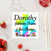 JOYOUS PERSONALISIERT 70. GEBURTSTAG NAPKINS SERVIETTE (Beispiel)