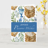 Joyous Pessach Wünsche mit Matzah Wine Cup Blume Karte (Gelbe Blume)