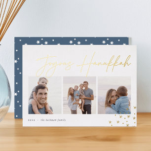 Joyous Sketch Hanukkah Foto Collage Folien Feiertagskarte