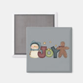 Joyous Snowman & Gingerbread Man Magnet (Vorderseite/Rückseite)