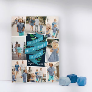 Joyous Tidings   Hanukkah Foto Collage Card Feiertagskarte