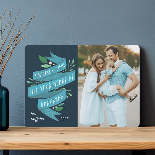 Joyous Tidings | Hanukkah-Fotokarte Feiertagskarte
