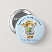 Joyous Winter Cat Button (Vorne & Hinten)