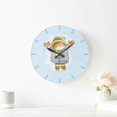 Joyous Winter Cat Große Wanduhr (Zuhause)