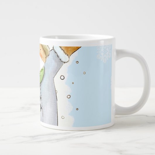 Joyous Winter Cat Jumbo-Tasse (Rechts)