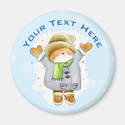 Joyous Winter Cat Magnet (Vorne)