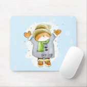 Joyous Winter Cat Mousepad (Mit Mouse)