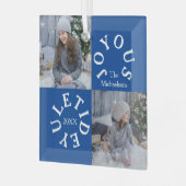 Joyous Yuletide 2 Foto Ornament Aus Glas (Vorderseite links)