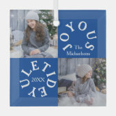 Joyous Yuletide 2 Foto Ornament Aus Glas (Vorderseite)