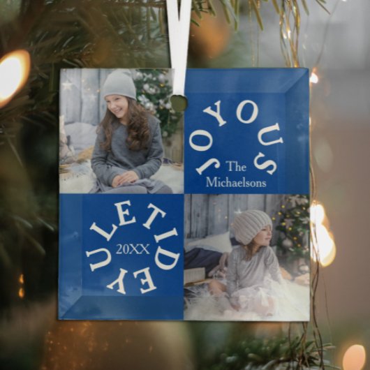 Joyous Yuletide 2 Foto Ornament Aus Glas