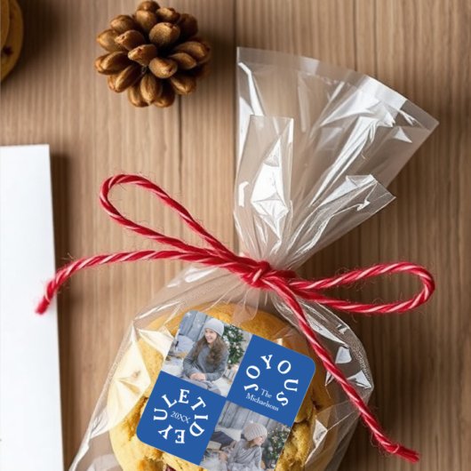 Joyous Yuletide 2 Foto Quadratischer Aufkleber