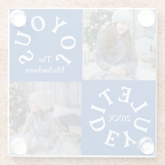 Joyous Yuletide 2 Photo Glasuntersetzer (Rückseite)