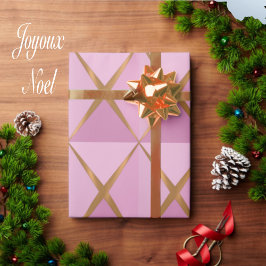 Joyoux Noel Pink Wrapping Paper Geschenkpapier